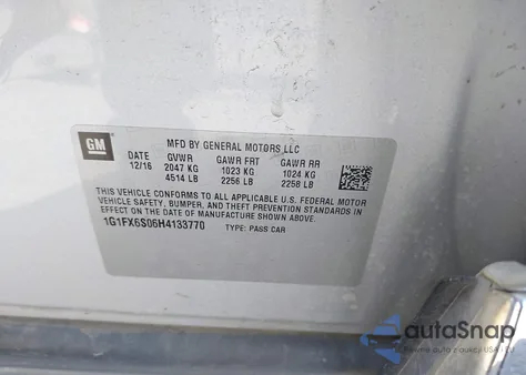2017 Chevrolet Bolt Ev Premier z USA, uszkodzony, nr VIN 1G1FX6S06H4133770